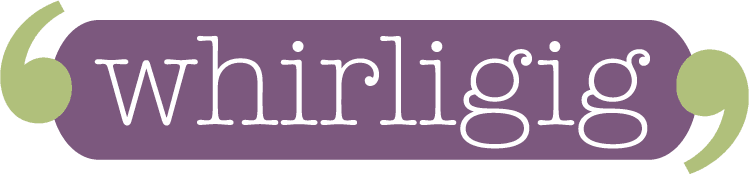 Whirigig logo by Kent Manske