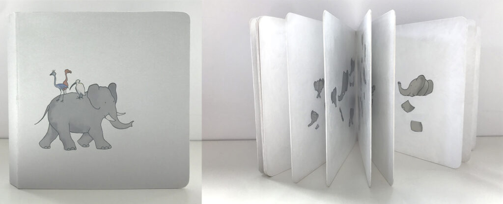 Redacted Babar: ABC Free altered book by Nanette Wylde